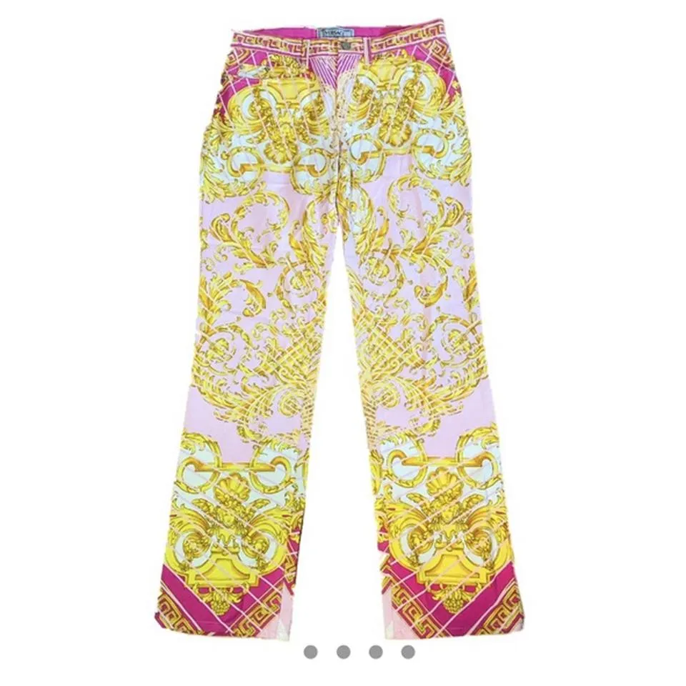 Versace Men's Pink and White Jeans