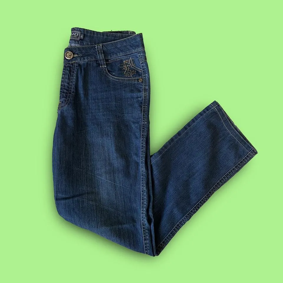 Versace Men's Navy and Gold Jeans