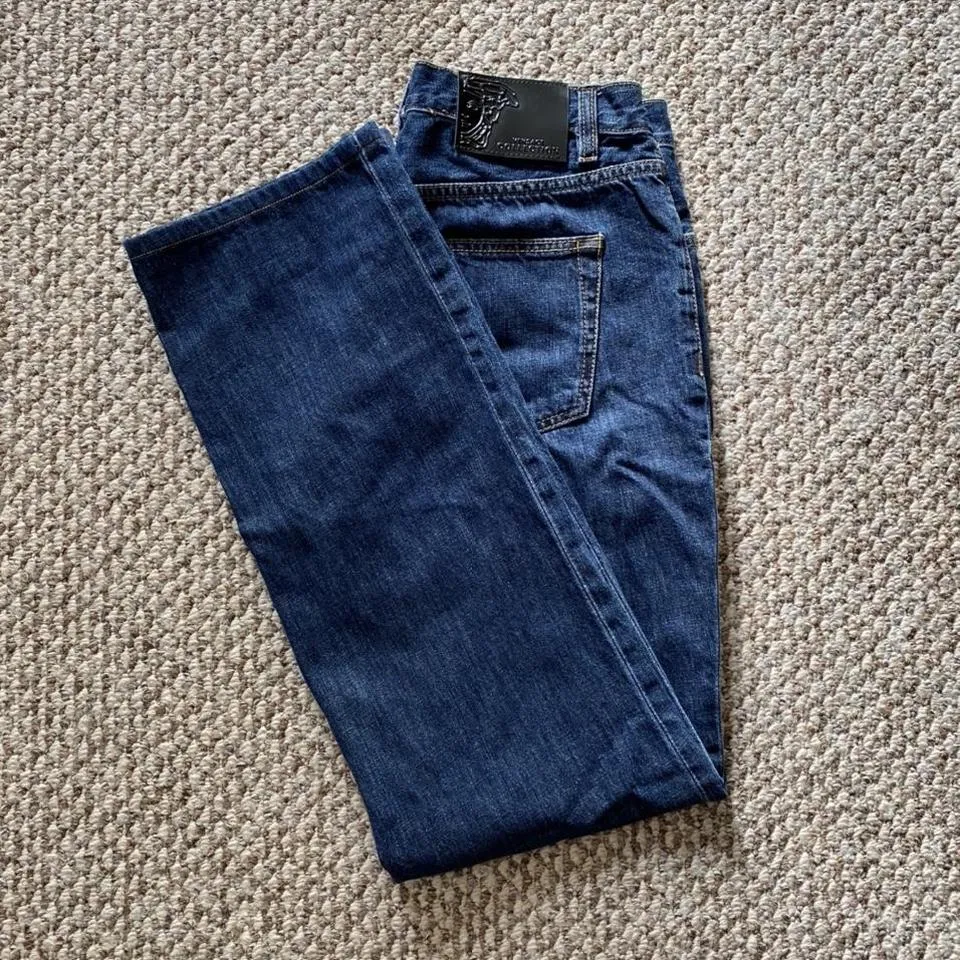 Versace Men's Blue and Navy Jeans