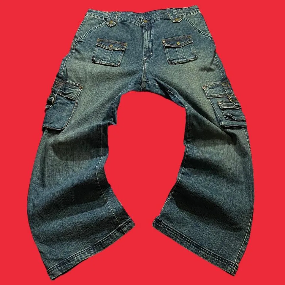 Vigoss Men's Grey and Blue Jeans