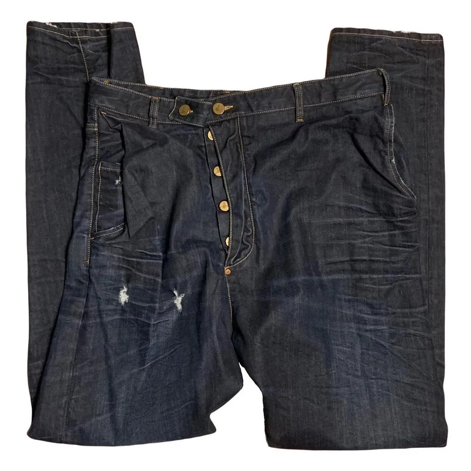 Vivienne Westwood Men's Navy and Gold Jeans