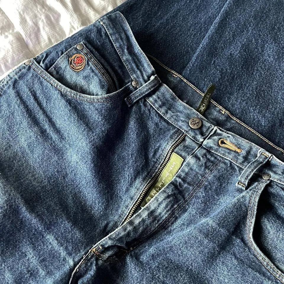 Wrangler Men's Navy and Blue Jeans