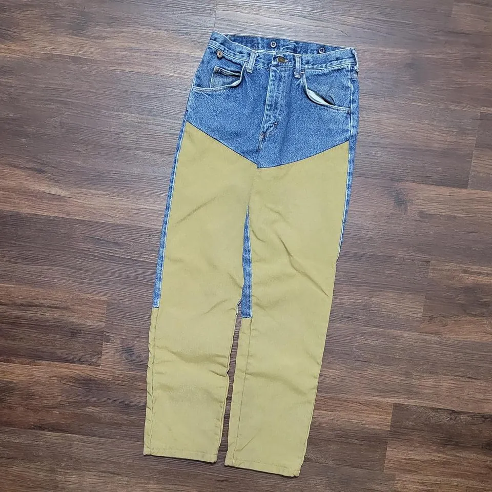 Wrangler Men's Khaki and Blue Jeans
