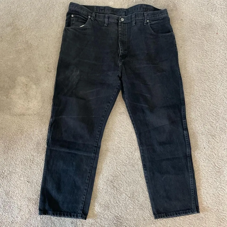 Wrangler Men's Black and Grey Jeans