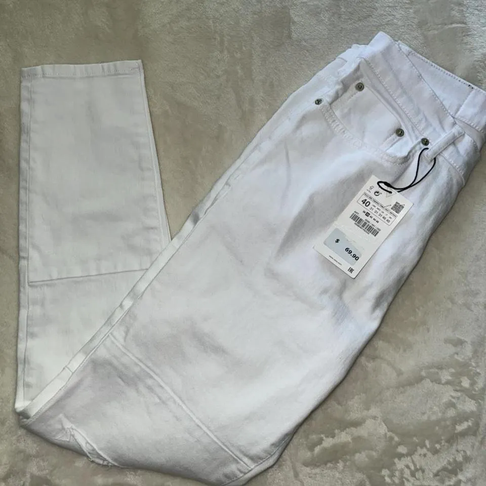 Zara Men's White Jeans
