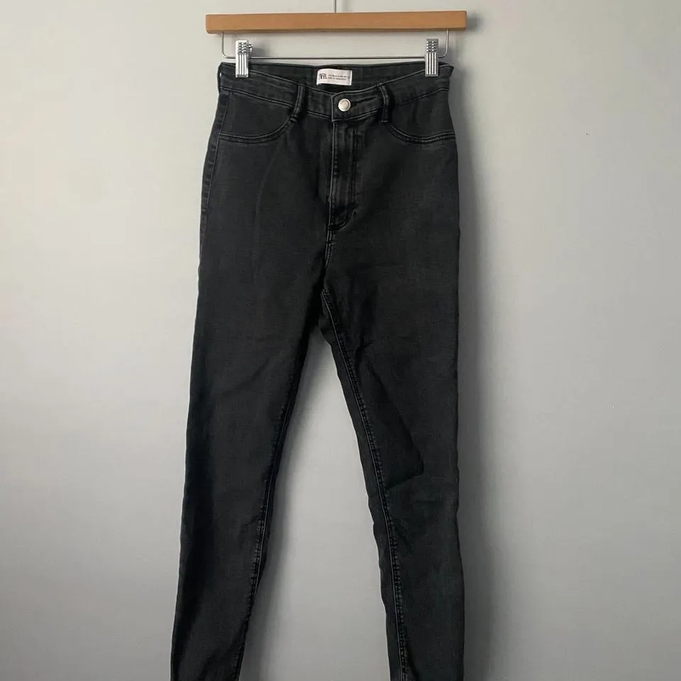 Zara Men's Black and Grey Jeans