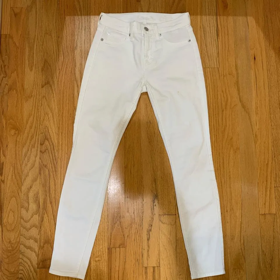 7 For All Mankind Women's White Jeans