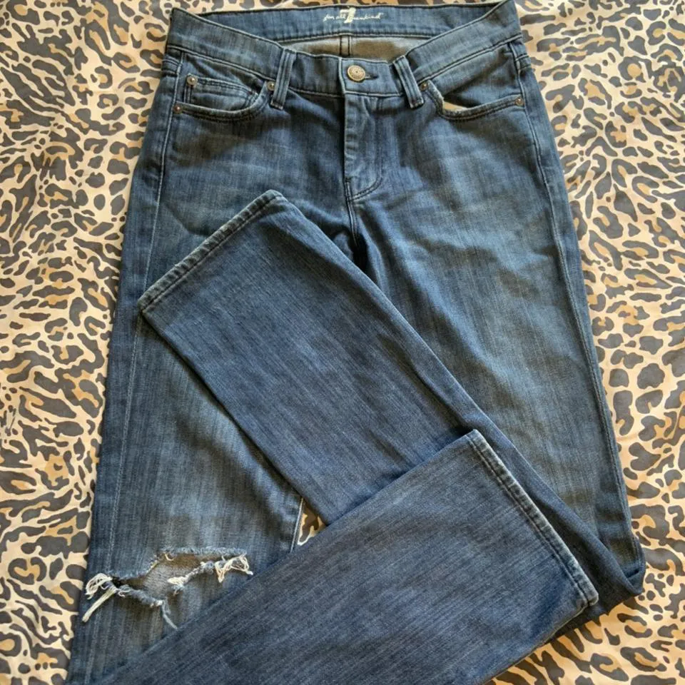 7 For All Mankind Women's Blue and Navy Jeans