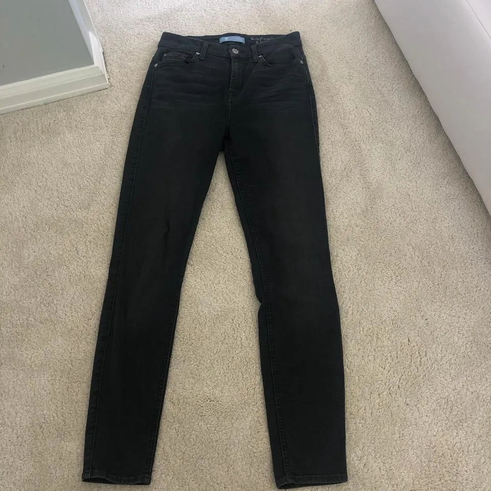 7 For All Mankind Women's Grey and Black Jeans