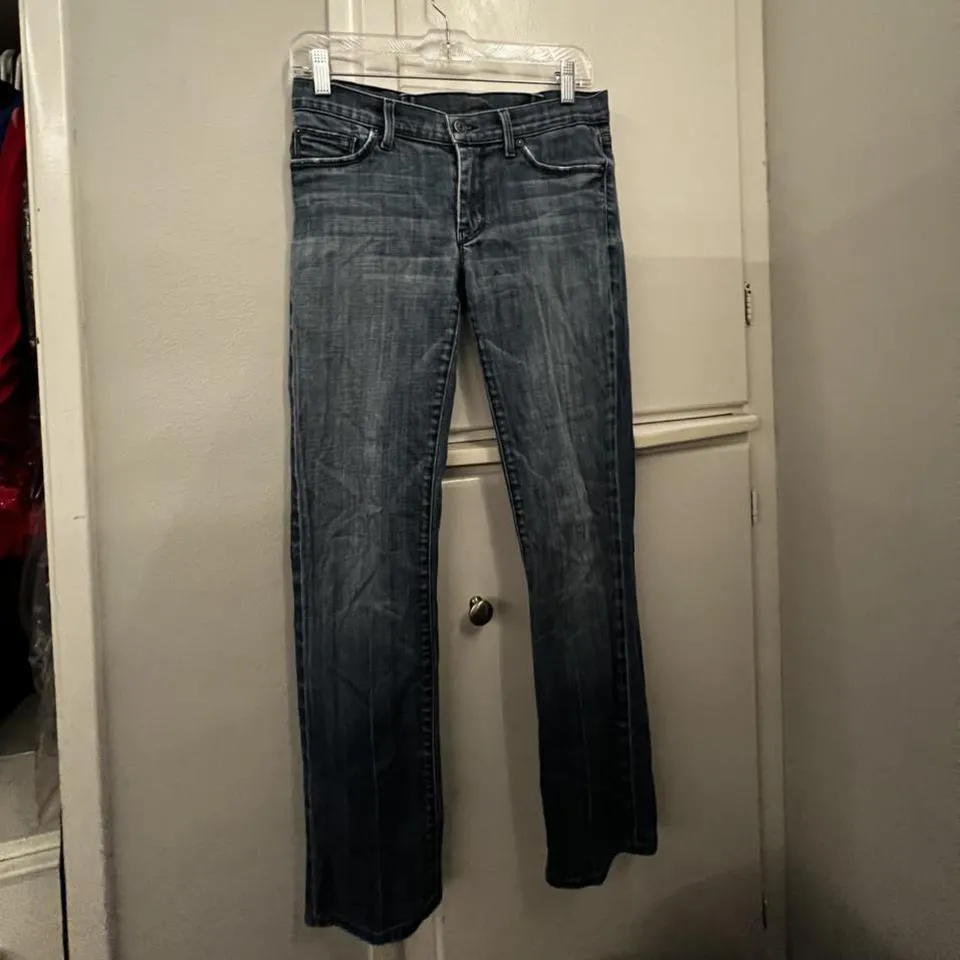 7 For All Mankind Women's Silver and Navy Jeans