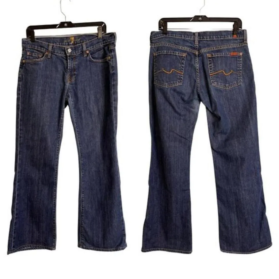 7 For All Mankind Women's Blue and Navy Jeans
