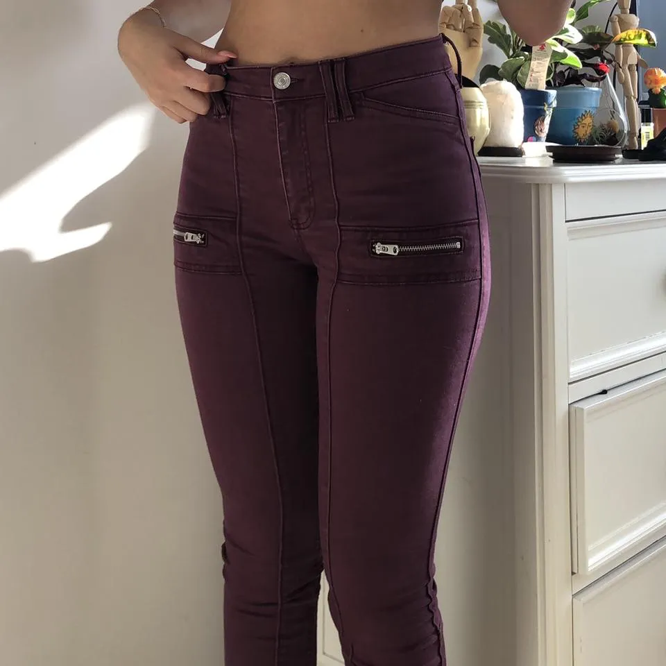Abercrombie & Fitch Women's Burgundy Jeans
