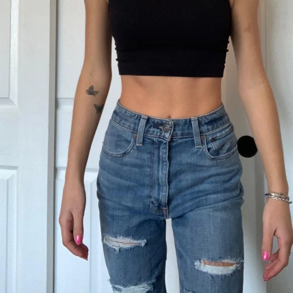 Abercrombie & Fitch Women's Navy and Blue Jeans