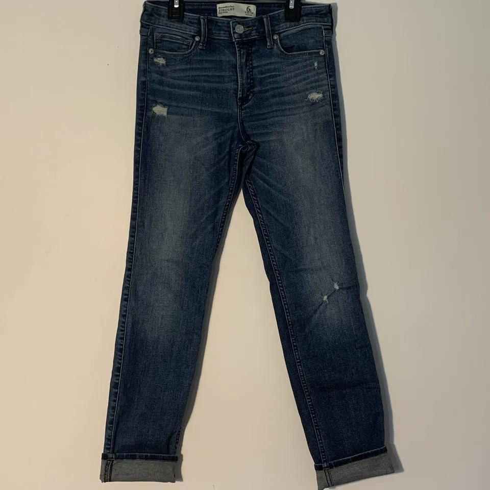 Abercrombie & Fitch Women's Navy and Blue Jeans