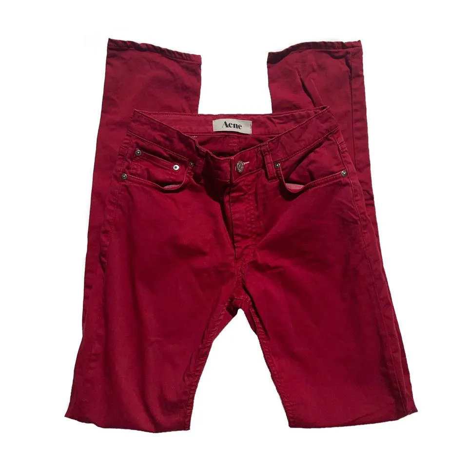 Acne Studios Women's Red and White Jeans