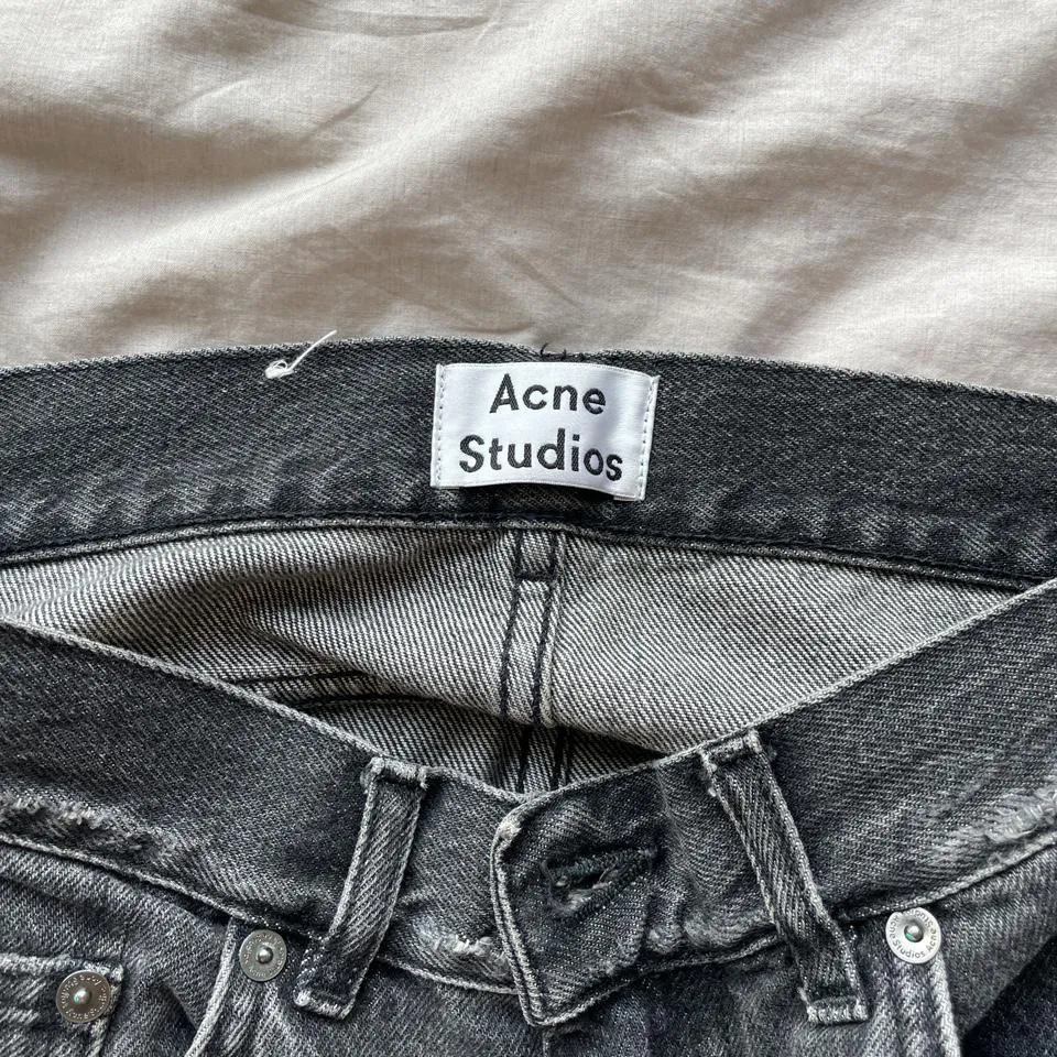 Acne Studios Women's Grey and Black Jeans