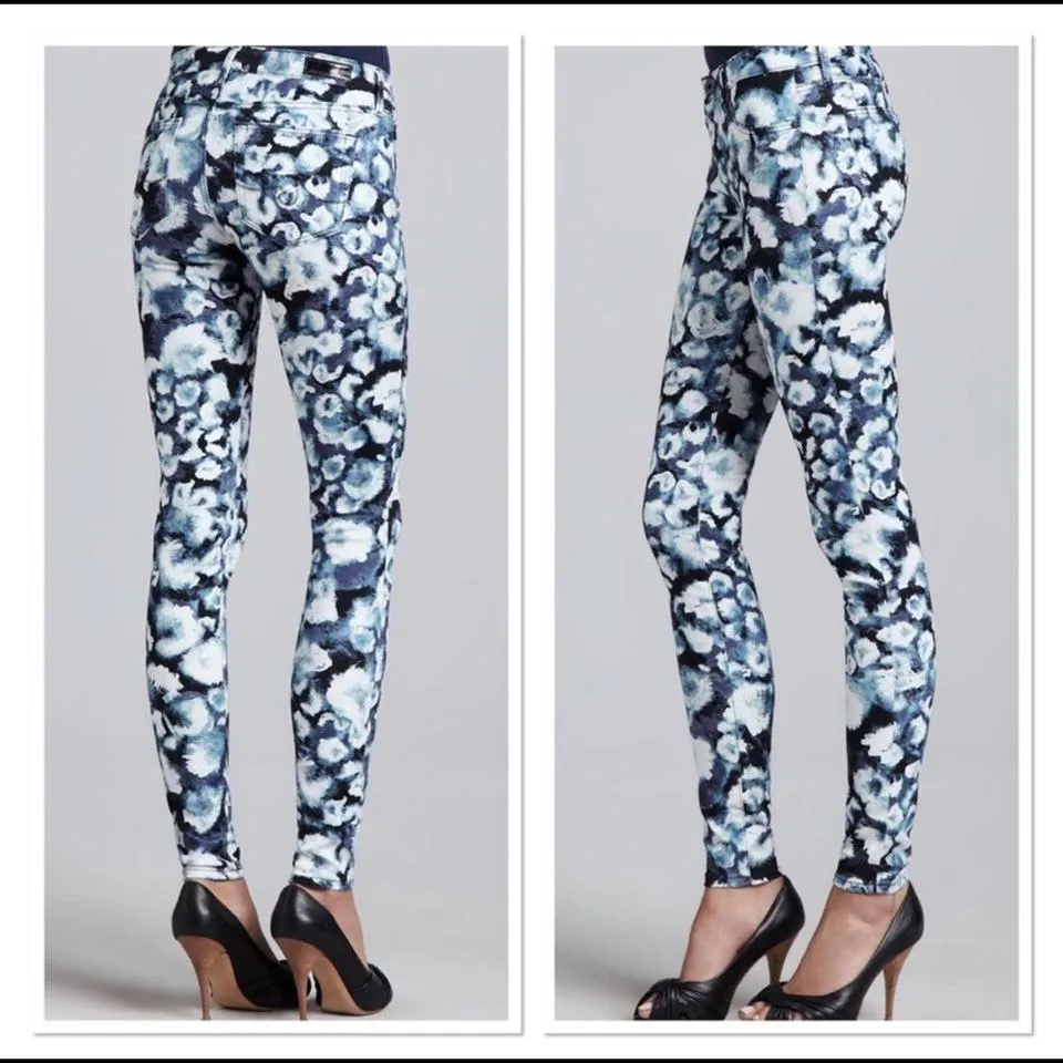 AG Jeans Women's Blue and White Jeans