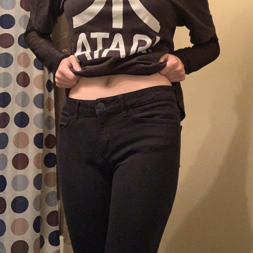 American Apparel Women's Black and Gold Jeans