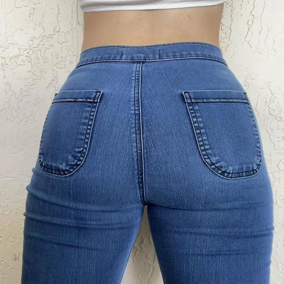 American Apparel Women's Blue and Navy Jeans