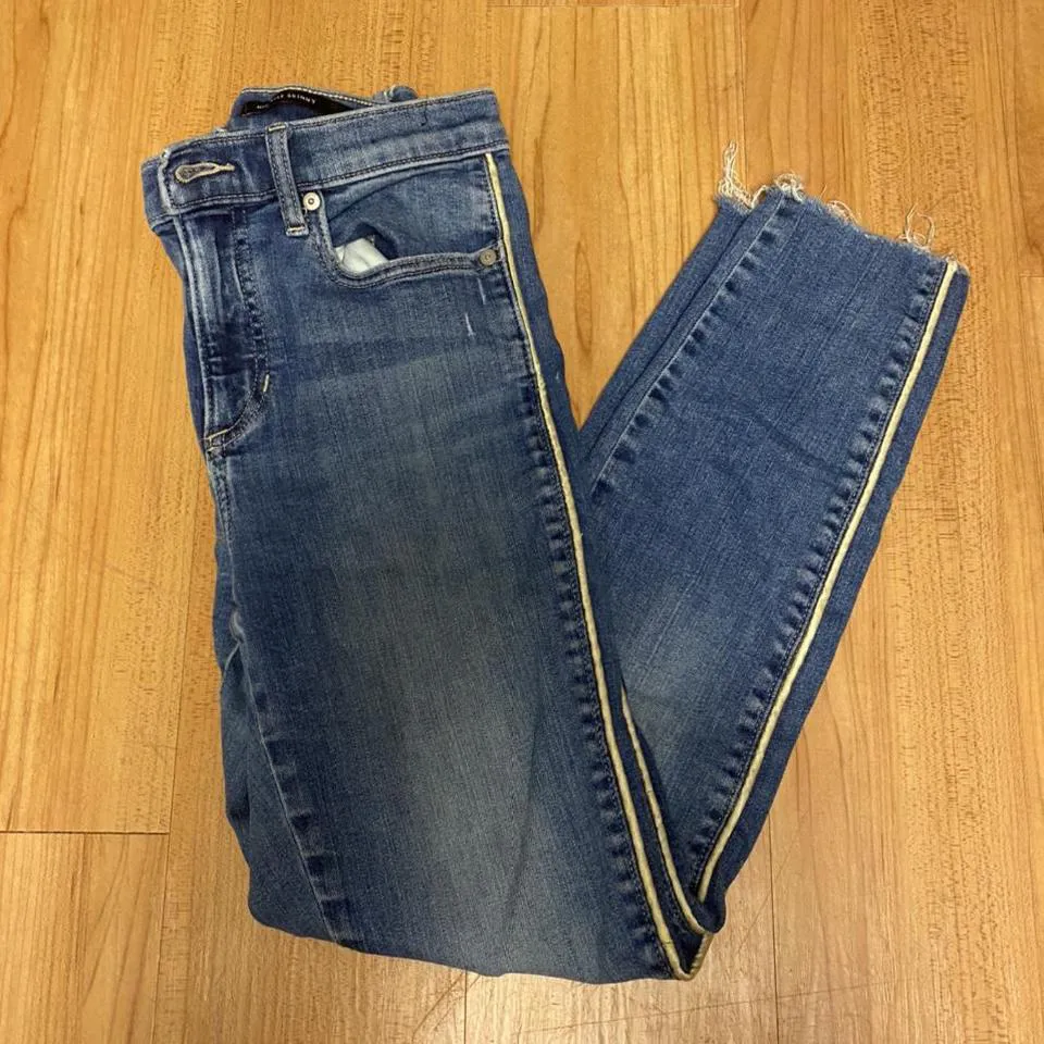 Banana Republic Women's Blue and Cream Jeans