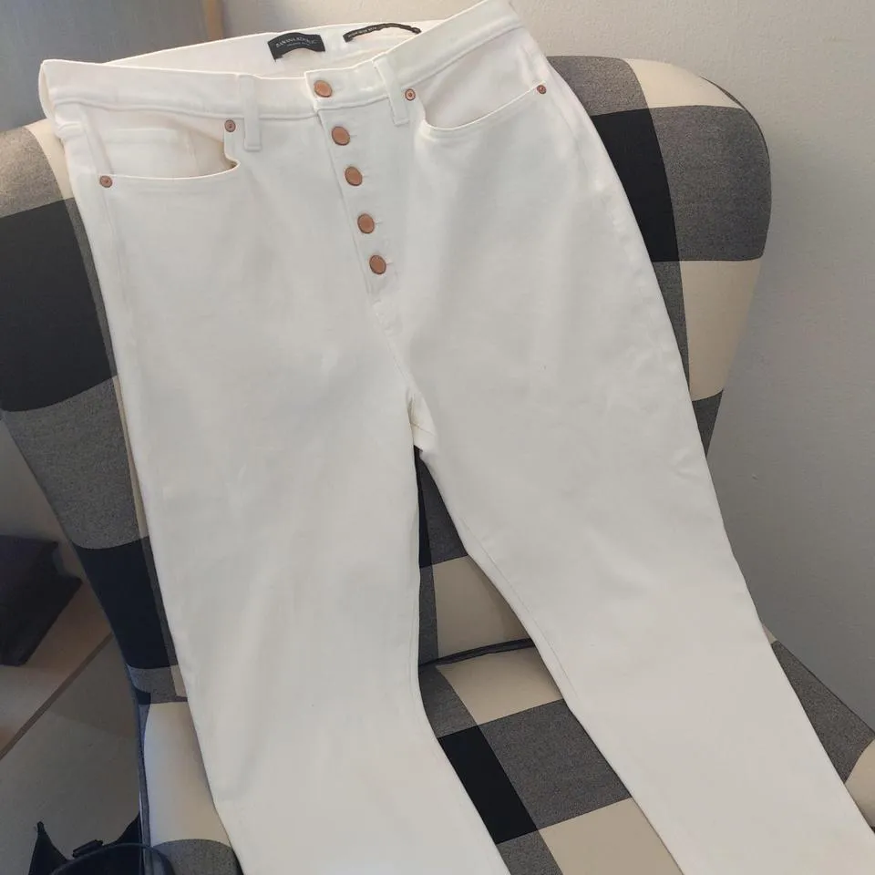 Banana Republic Women's White and Gold Jeans