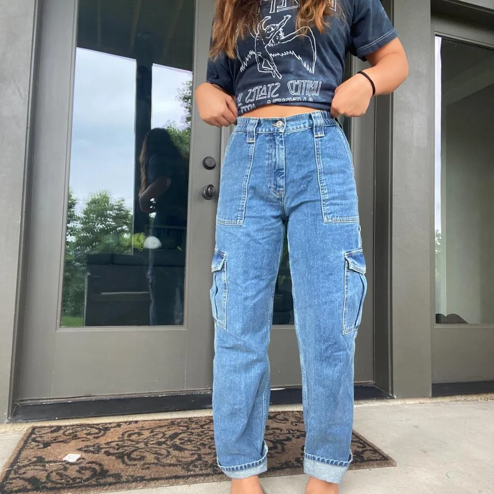 BDG Women's Blue and Navy Jeans