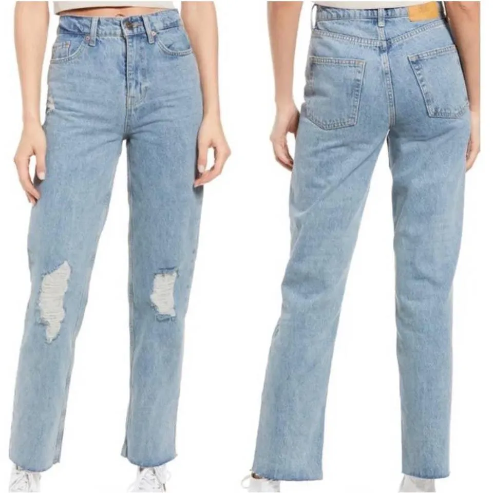 BDG Women's Blue and White Jeans