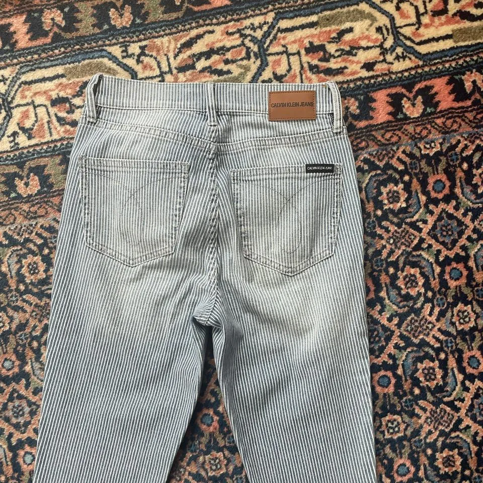 Calvin Klein Women's White and Blue Jeans