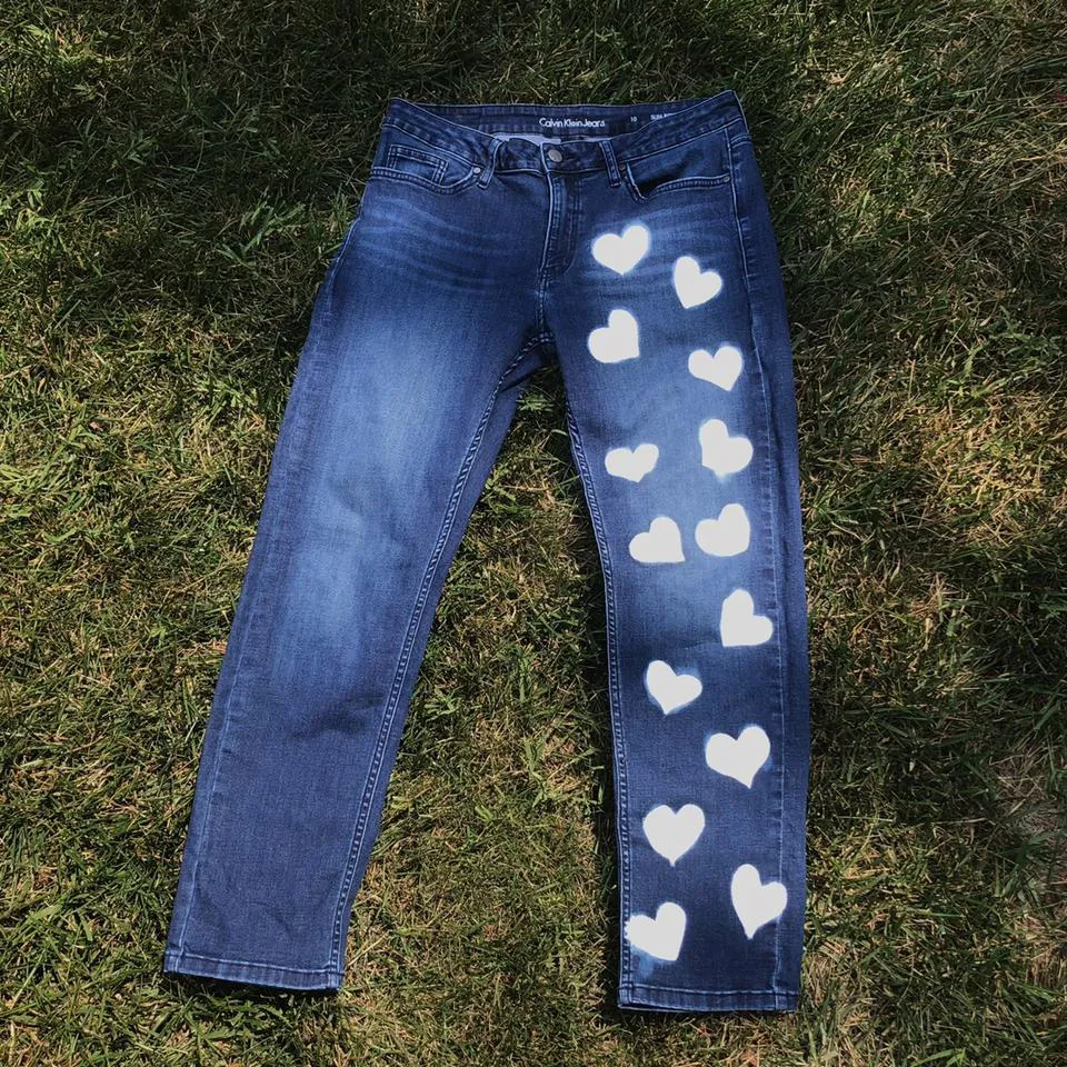 Calvin Klein Women's White and Navy Jeans