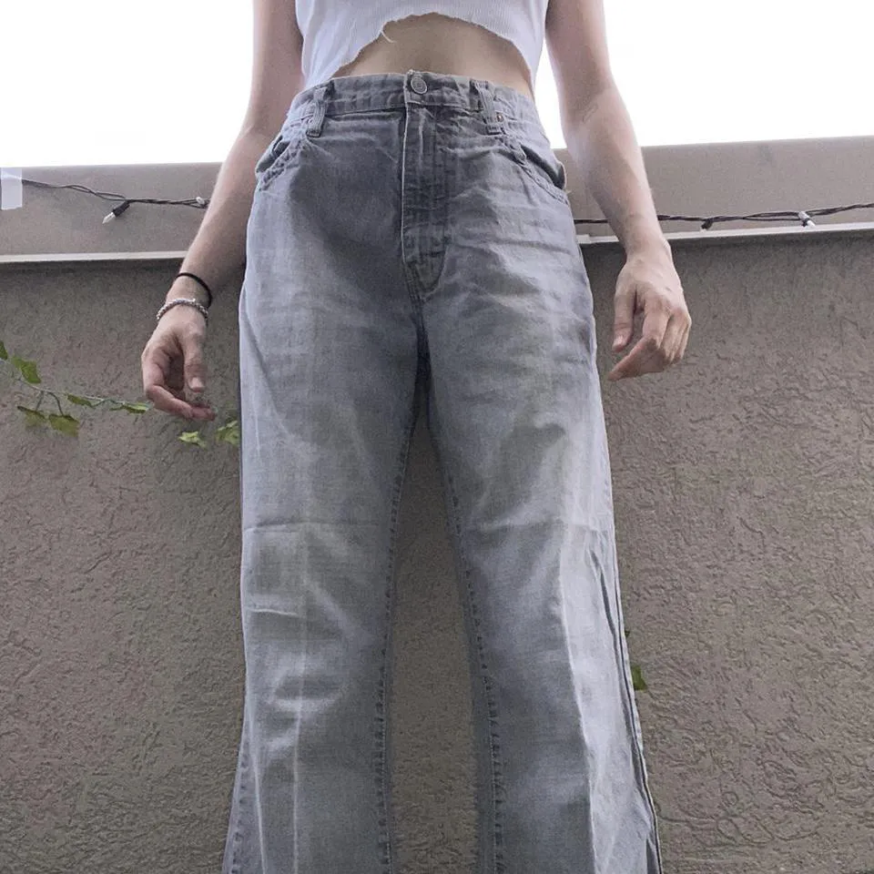 Calvin Klein Women's Grey and White Jeans