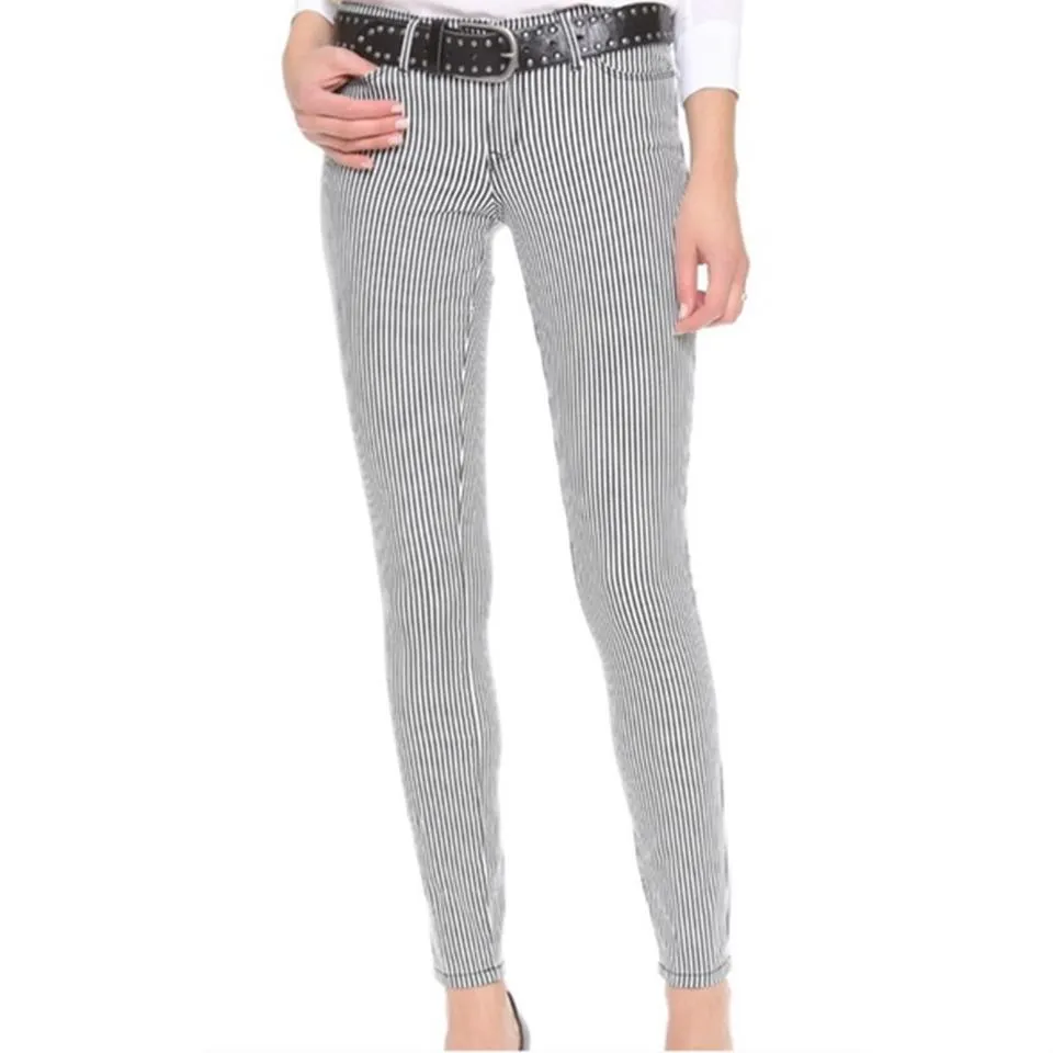 Club Monaco Women's Blue and White Jeans