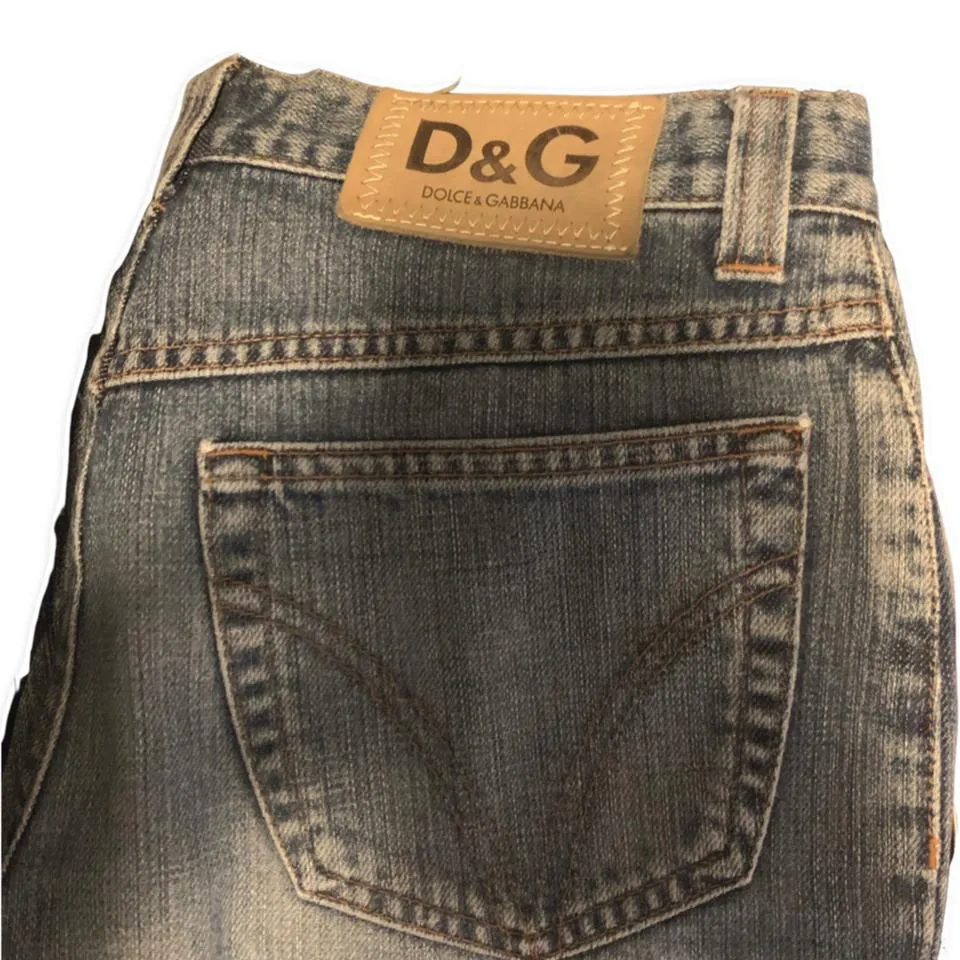 Dolce & Gabbana Women's Blue and Tan Jeans