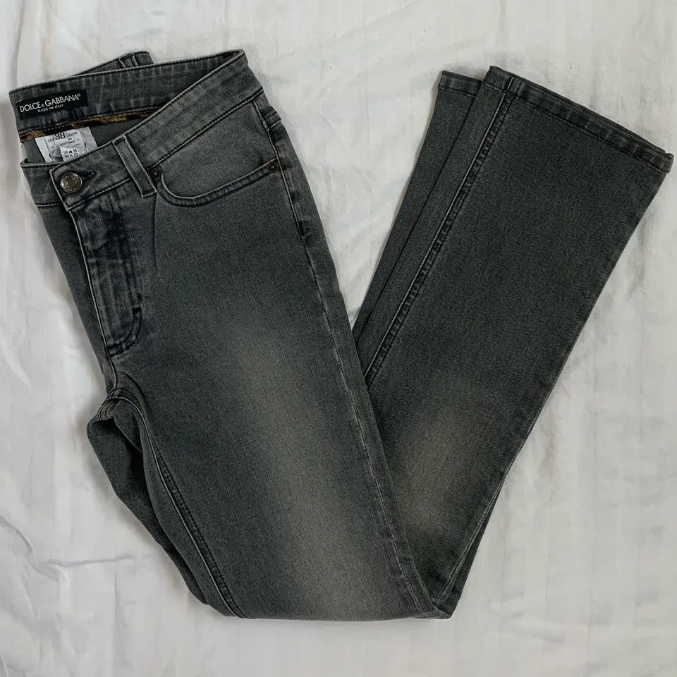 Dolce & Gabbana Women's Grey and White Jeans