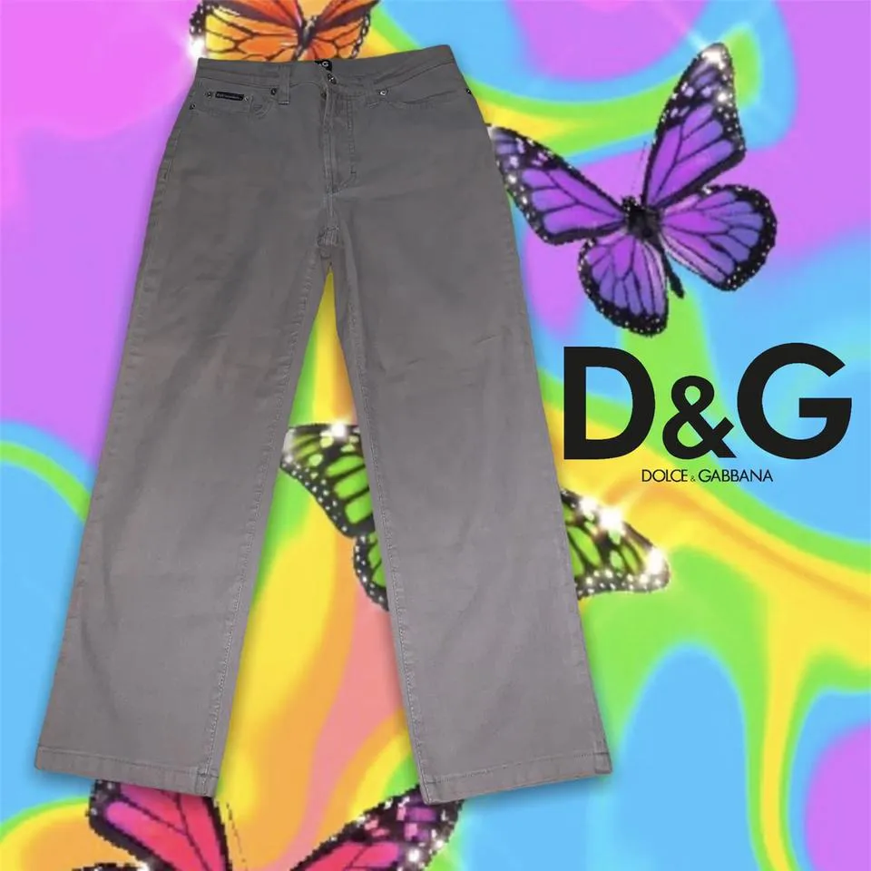 Dolce & Gabbana Women's Grey and Tan Jeans