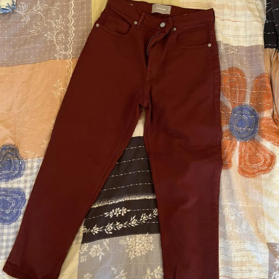 Everlane Women's Burgundy and Red Jeans