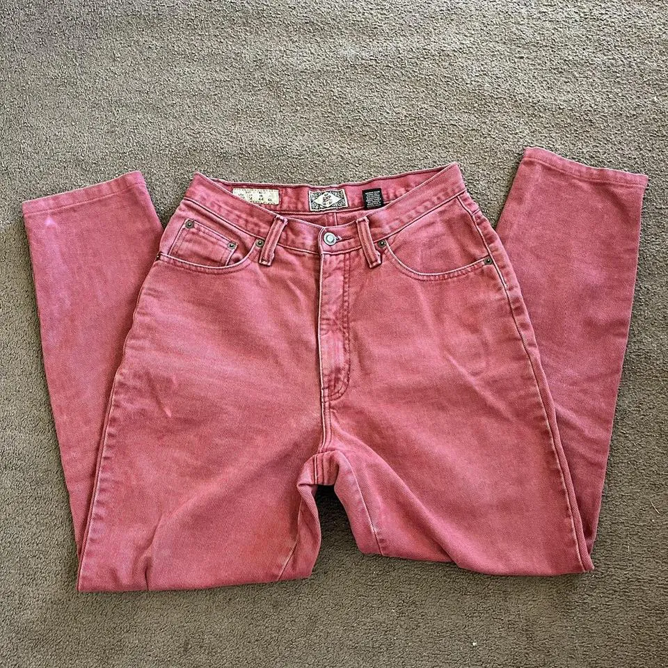 Express Women's Red and Burgundy Jeans