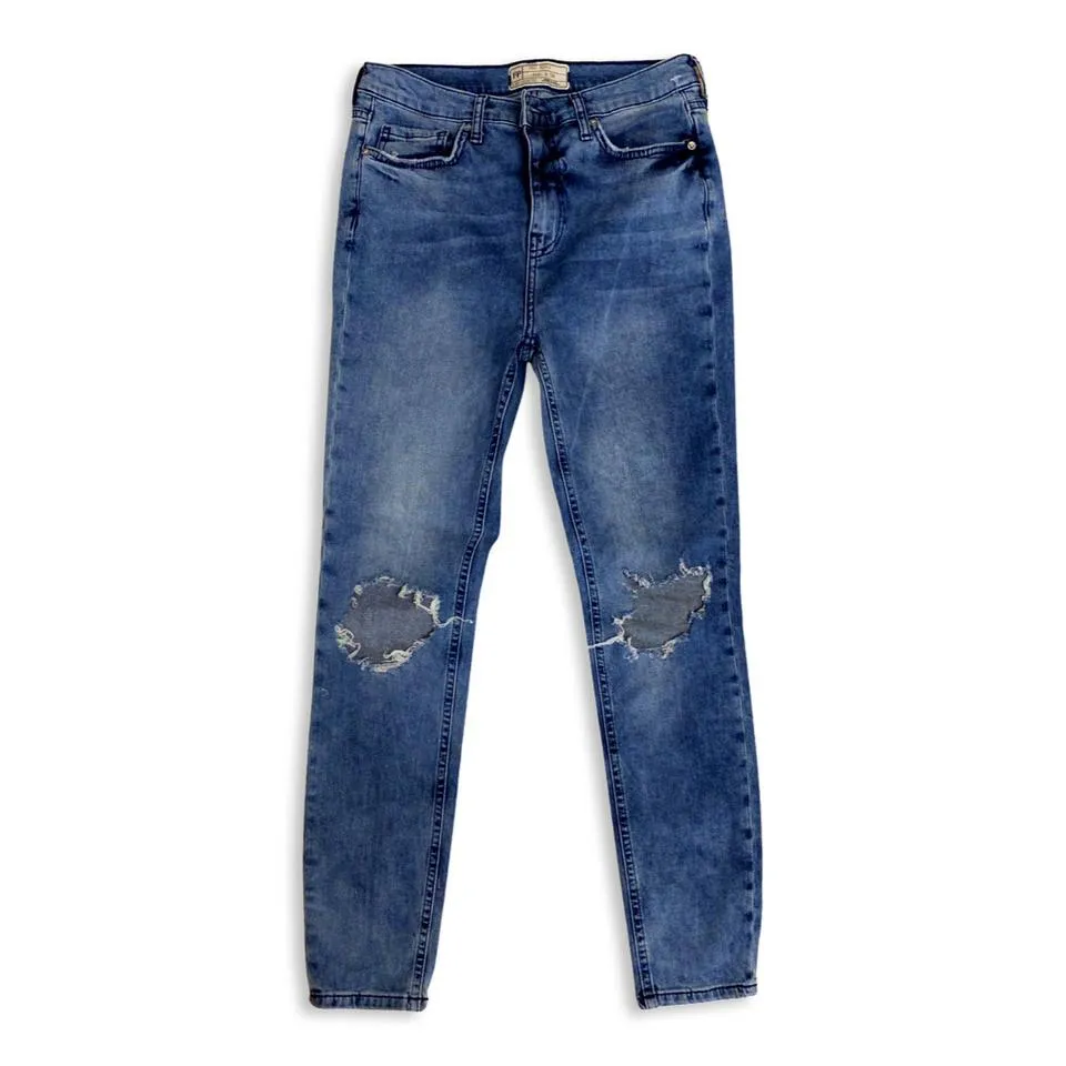 Free People Women's Blue and Navy Jeans
