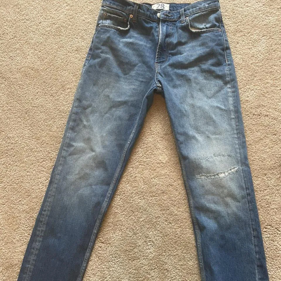 Free People Women's Blue and Silver Jeans
