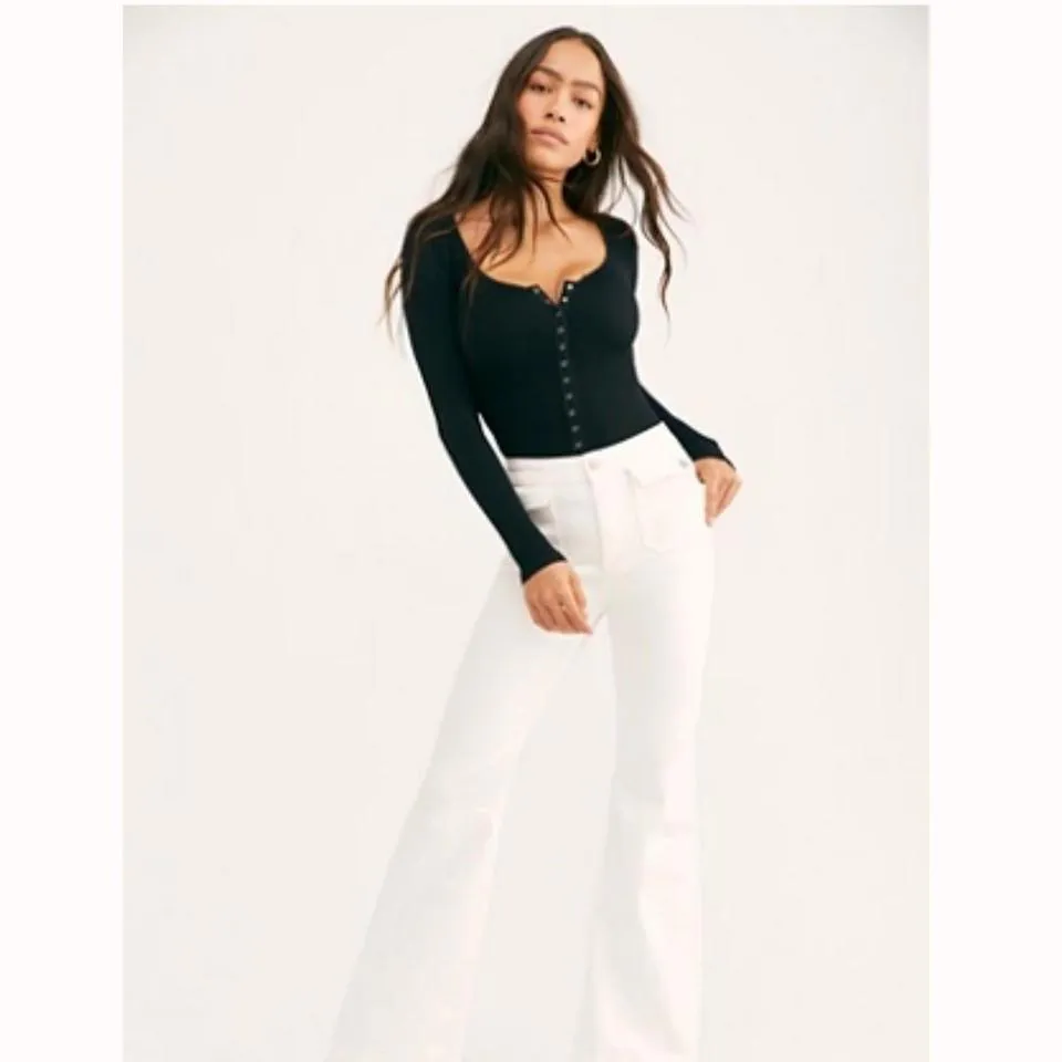 Free People Women's White Jeans