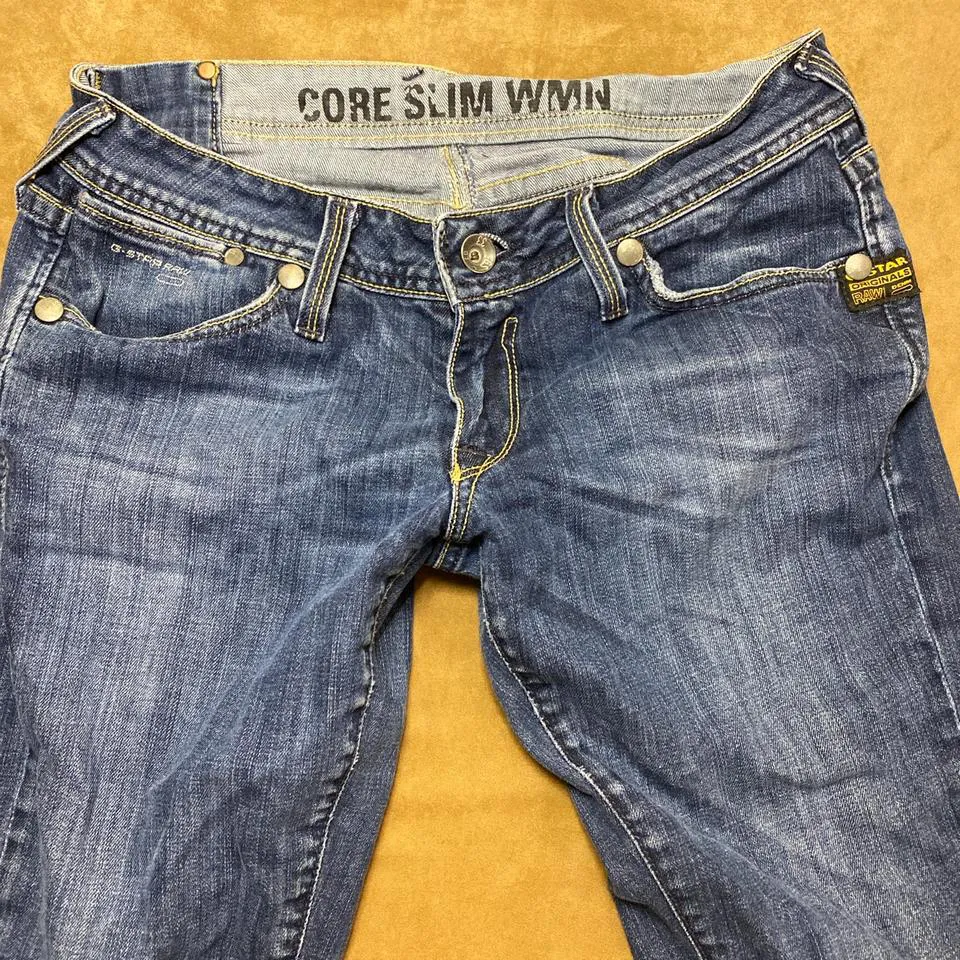 G-Star Women's Blue and Gold Jeans