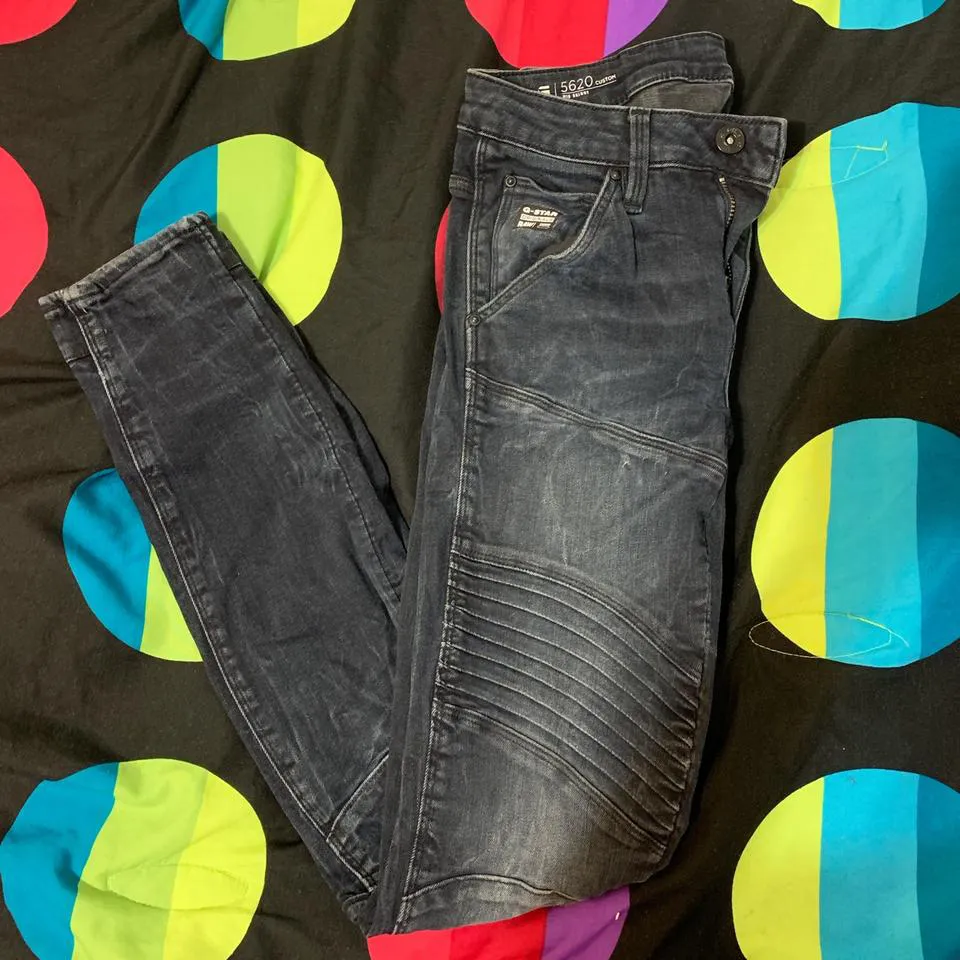 G-Star Women's Black and Navy Jeans
