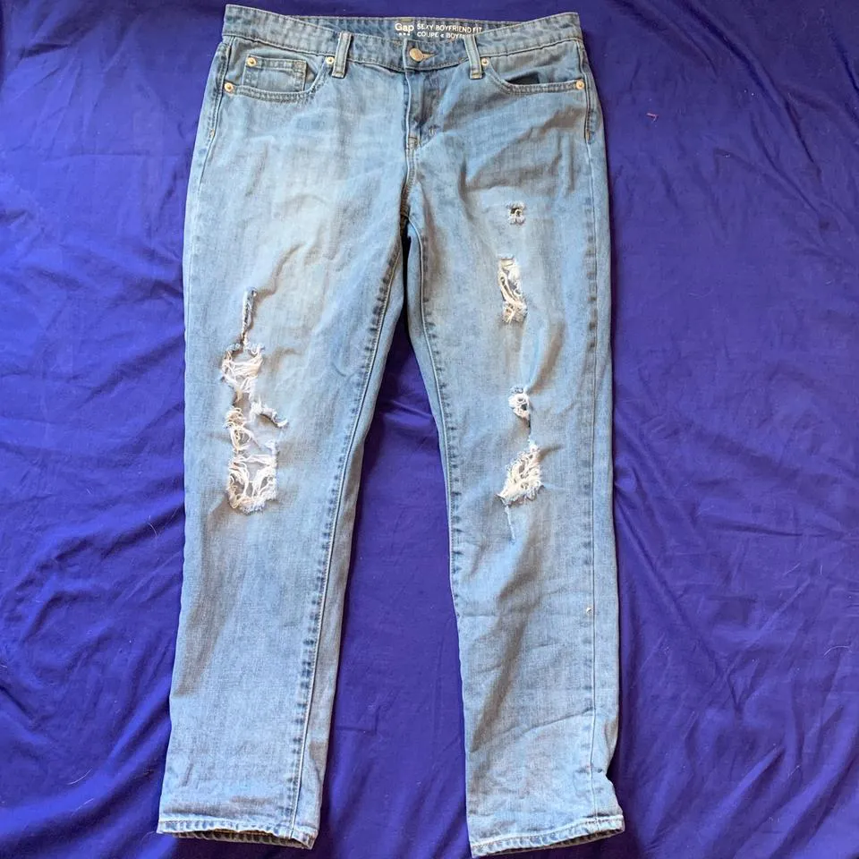 Gap Women's Blue and White Jeans