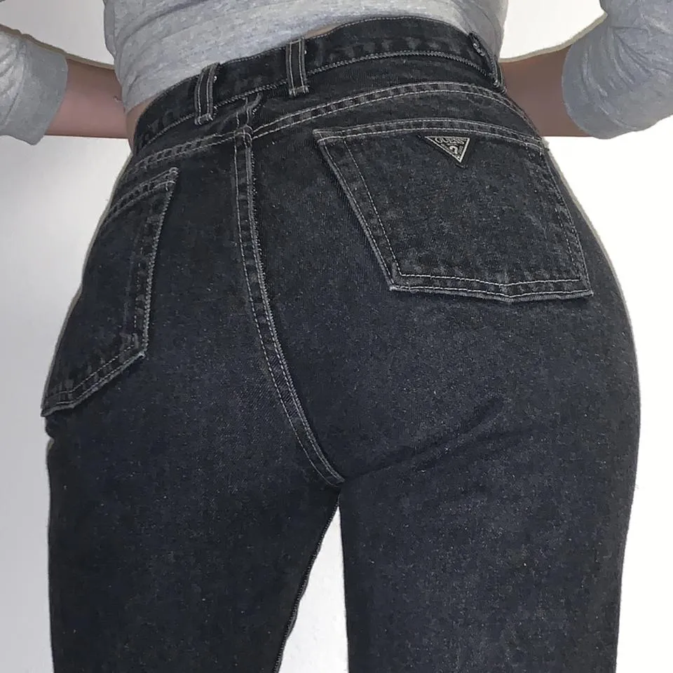 Guess Women's Black and Grey Jeans