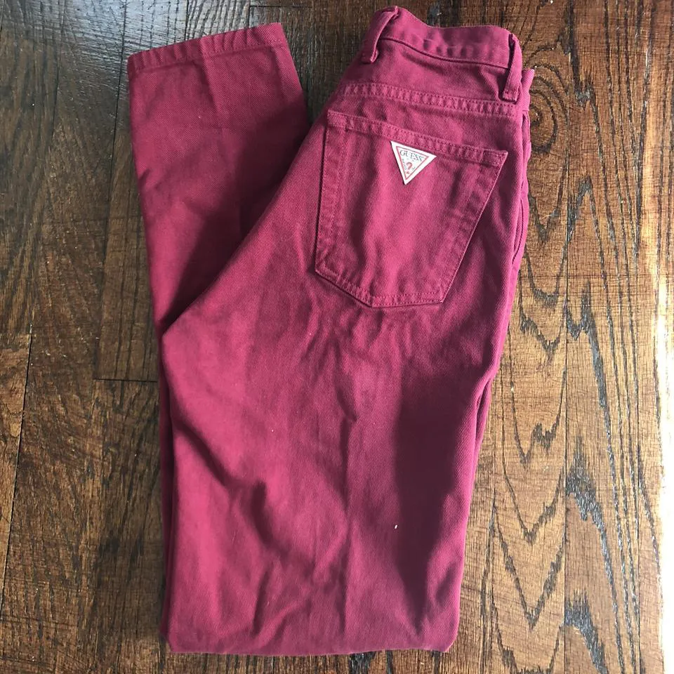 Guess Women's Red and Burgundy Jeans