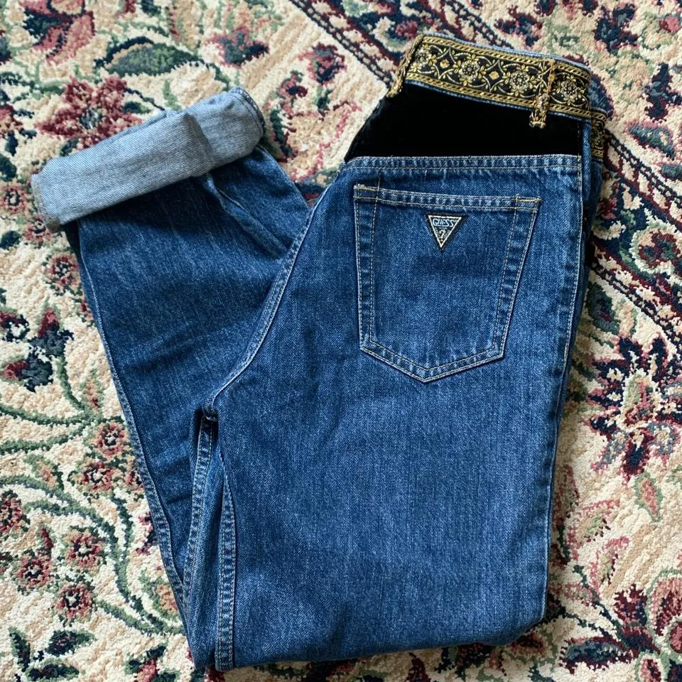 Guess Women's Gold and Black Jeans