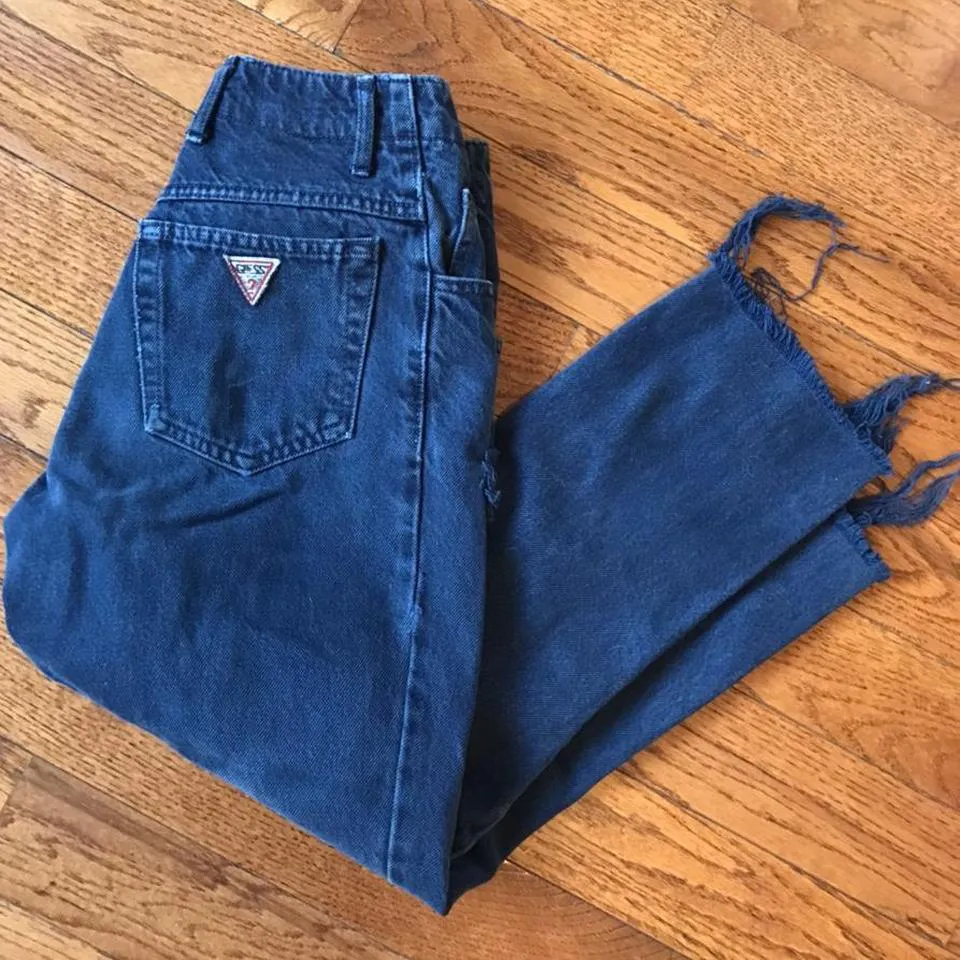 Guess Women's Blue and Navy Jeans