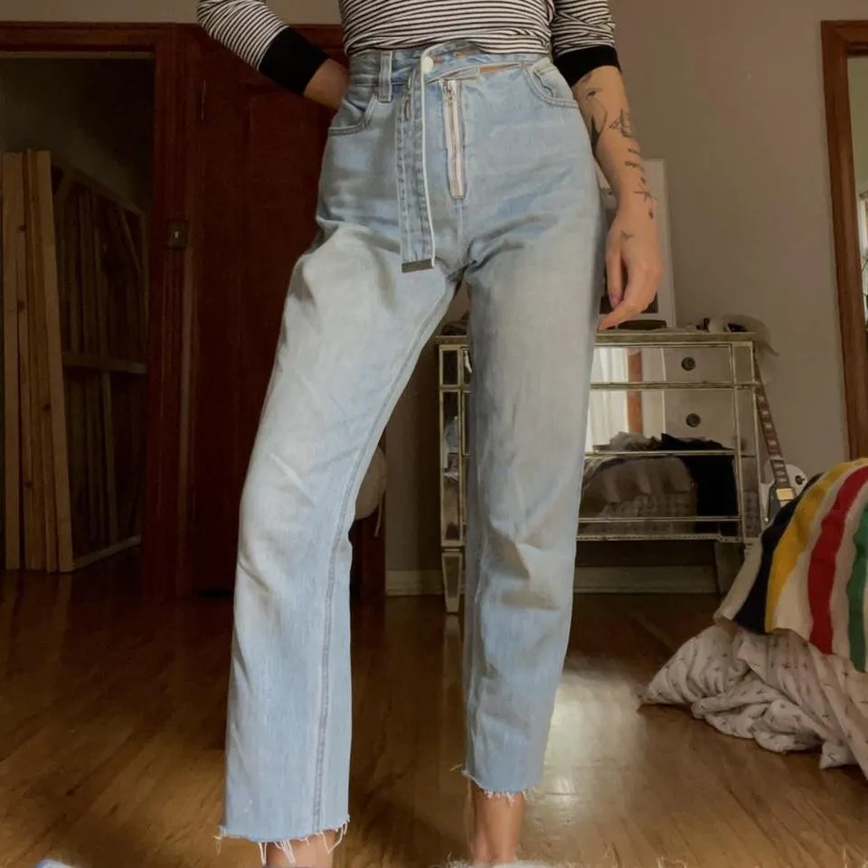 Helmut Lang Women's Blue and White Jeans