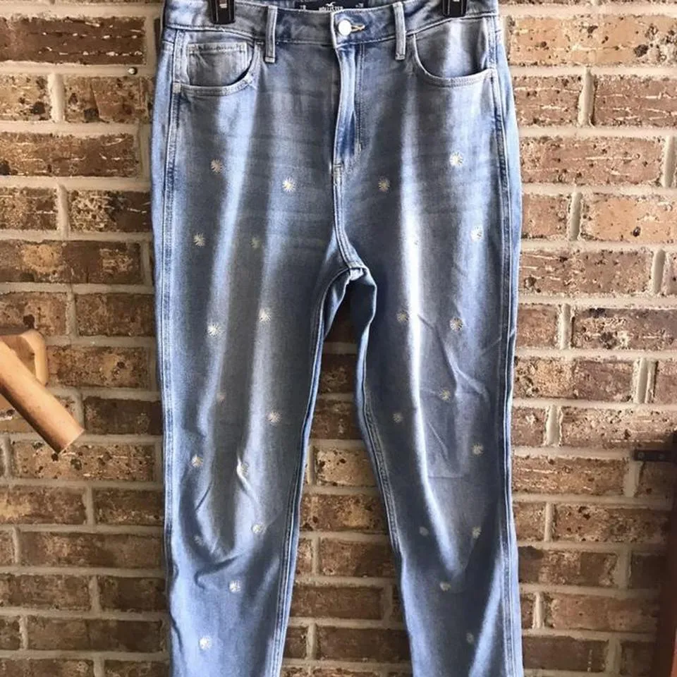 Hollister Co. Women's Blue and White Jeans