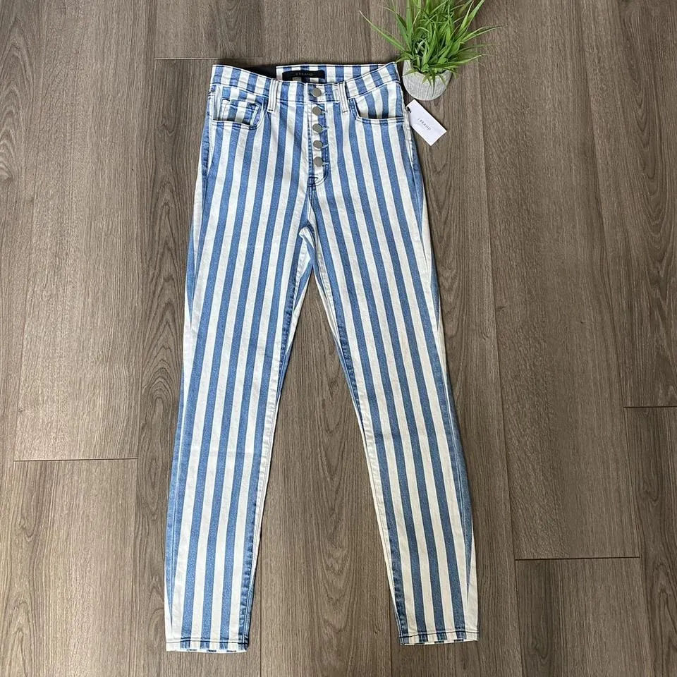 J Brand Women's Blue and White Jeans