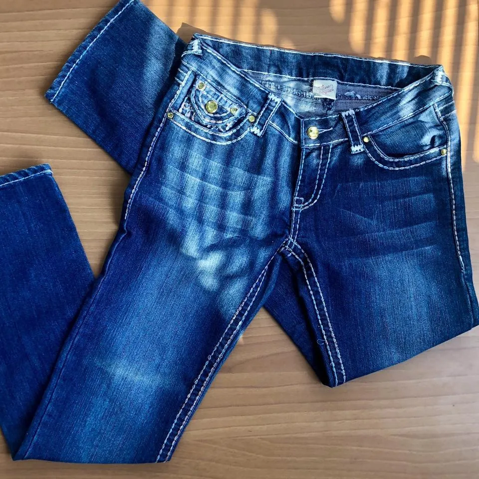 True Religion Women's Blue and Navy Jeans